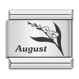 Stainless Steel Birthday Flower Italian Charm -- 12 Options