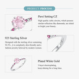 925 Sterling Silver Sakura Cut Pink Cubic Zirconia Ring