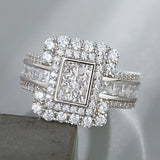 Fashion Bling Rectangle Cubic Zirconia Ring