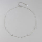 Stainless Steel 4 Leaf CZ Necklace - 2 Colours - 2 Designs
