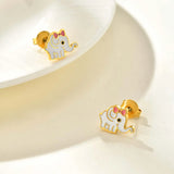 Stainless Steel Cute Gold Plated Stud Earrings - 3 Options