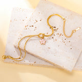Stainless Steel Flower Knot Double Snake Chain Bracelet - 10 Options