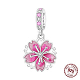 925 Sterling Silver Flower/Leaf Themed Hanging Charm - 25 Options