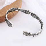 925 Sterling Silver Wings Open Bangle