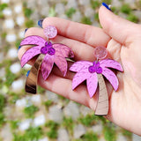 Fashion Acrylic Palm Tree Earrings - 2 Colours