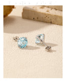 925 Sterling Silver Rose Cut Cubic Zirconia Stud Earrings - 10 Colours