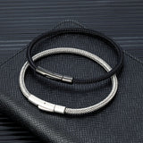 Stainless Steel Cable Wire Link Bracelet - 2 Colours - 3 Sizes