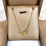 Stainless Steel Triple Heart Necklace - 3 Options