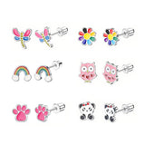 Stainless Steel Screw Back Colourful Earrings - 9 Options
