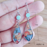925 Sterling Silver Retro Multicoloured Drop Earrings - 2 Options