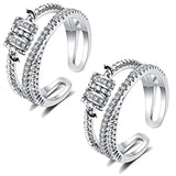 Fashion Crystal Fidget Open Ring - 3 Colours
