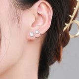 925 Sterling Silver Round Moonstone Stud Earrings - 3 Sizes