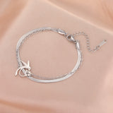 Stainless Steel Hummingbird Flower Bracelet - 6 Options