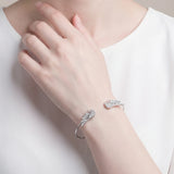 Fashion Rhinestone Wings Open Bangle