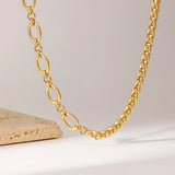 Stainless Steel Asymmetric Gold Colour Necklace - 9 Options