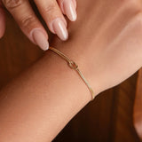 Stainless Steel Love Knot Double Snake Chain Bracelet - 2 Colours