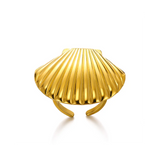 Stainless Steel Sea Themed Gold Coloured Adjustable Ring - 30 Options