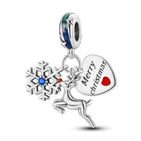 925 Sterling Silver Merry Christmas Heart Charm