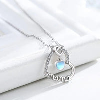 925 Sterling Silver Mama Heart Pendant Necklace