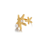Stainless Steel Sea Themed Gold Coloured Adjustable Ring - 30 Options