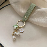Fashion Imitation Pearl/Leather Keychain - 2 Options