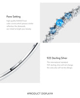 925 Sterling Silver Simple Dainty Stackable Blue CZ Ring