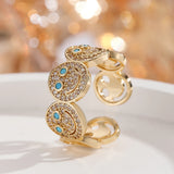 Fashion Smiley Face CZ Open Ring - 9 Options