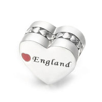 925 Sterling Silver Wales England Scotland Heart Charm