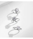 925 Sterling Silver Cushion Geometric CZ Ring