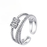 Fashion Crystal Fidget Open Ring - 3 Colours
