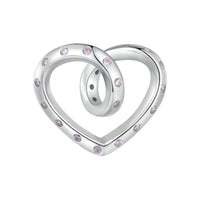 925 Sterling Silver Twisted CZ Heart Charm
