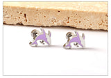 Stainless Steel Small Flat Back Animal Earrings - 20 Options