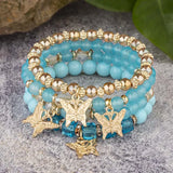 4Pcs Butterfly Beaded Bracelet Set - 7 Colours