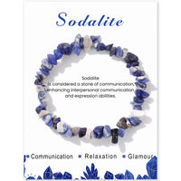 Irregular Chip Stone Bracelet With Card - 21 Options