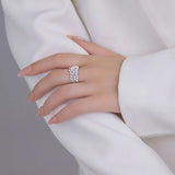Fashion CZ Pearl Open Ring