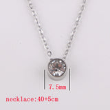 Stainless Steel Round Birthstone Pendant Necklace - 2 Colours - 12 Options
