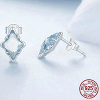 925 Sterling Silver Blue Starry Stud Earrings