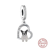 925 Silver Love You Forever Dog Hanging Charm - 33 Options