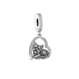 925 Silver Love You Forever Dog Hanging Charm - 33 Options