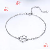 925 Sterling Silver Cat/Dog Pawprint Bracelet - 5 Options