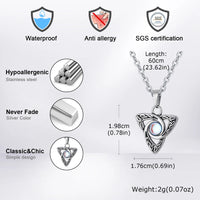 Stainless Steel Celtic Knot Pendant with Moonstone - Necklace/Earrings/Set