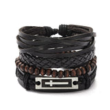 Multi Strand Leather Braided Bracelet - 23 Options