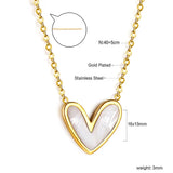 Stainless Steel Heart Shaped Pendant Necklace - 33 Options