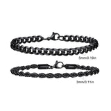 Stainless Steel 2pcs Mixed Link Bracelet Set - 12 Options - 3 Lengths