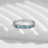 925 Sterling Silver Paraiba Zirconia Ring - 2 Designs