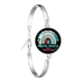 Glass 18mm Mental Health /Positivity Bracelet - 32 Options