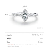 925 Silver Marquise Cut CZ Ring