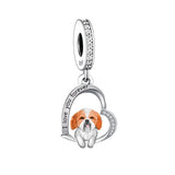 925 Silver Love You Forever Dog Hanging Charm - 33 Options