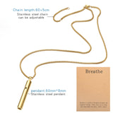 Stainless Steel  Breathing Anxiety Necklace- 2 Options - 5 Colours