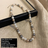 Fashion Mixed Colour Simulated Pearl Beaded Necklace - 3 Options